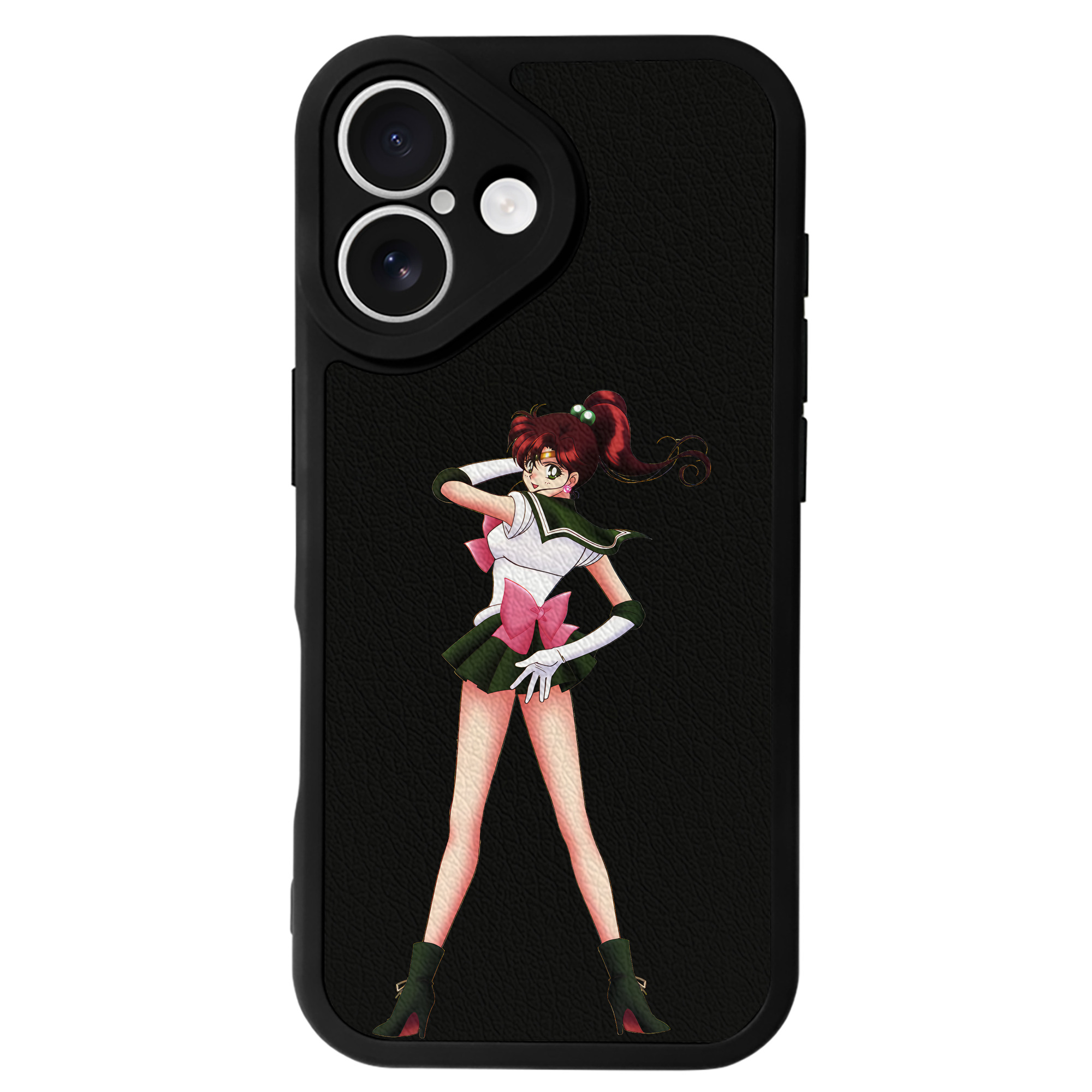 （画像用） 美少女戦士セーラームーン 木野 まこと きの まこと Sailor Moon Kino Makoto （セーラージュピター；Sailor Jupiter） 【iPhone 16シリーズ対応】シリコンスマホケース（レザー調） 材質：シリコン
